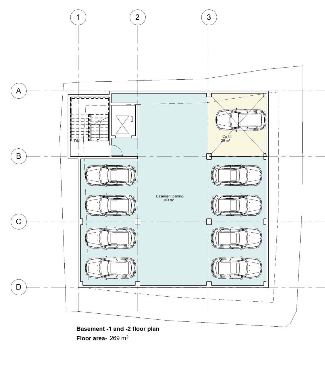 Basement -1 and -2 Floor Plan