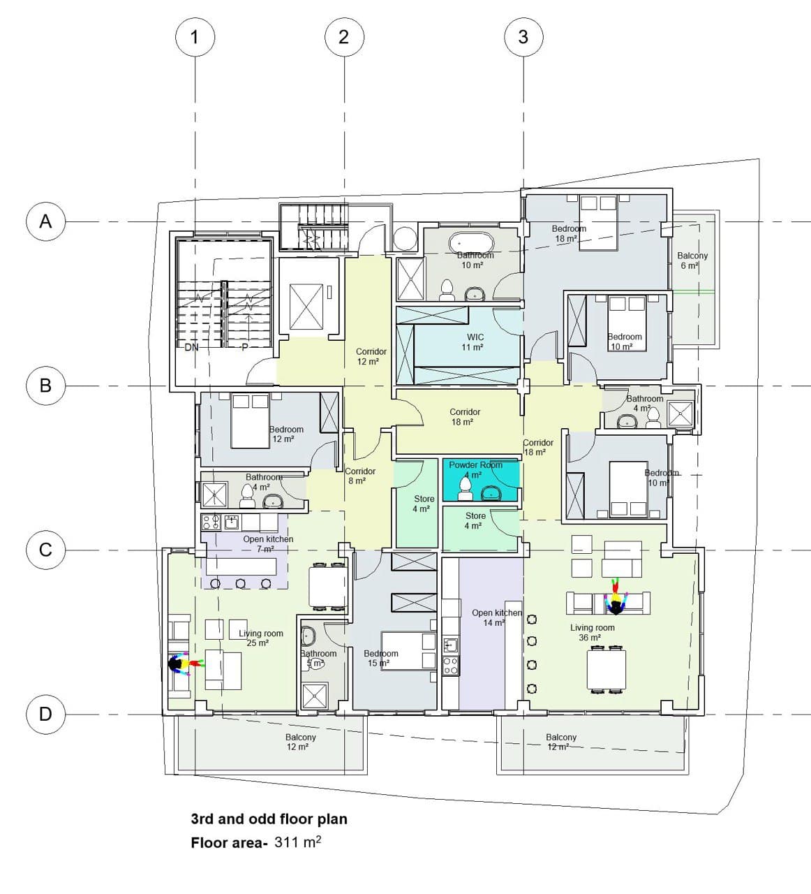 3rd and Odd Floor Plan